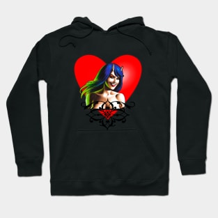 temptation girl with heart and horns Hoodie